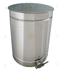 Drain barrel stainless steel 150 liters with lid