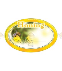 Oval yellow honey label