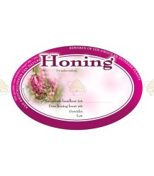 Oval pink honey label