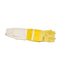 Beekeeper gloves, leather & ventilation yellow - BeeFun® (out is out)