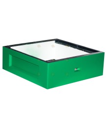 Honey chamber savings box green lacquered polystyrene with extra fly opening