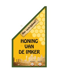 Kiosk flag "Honey from the beekeeper," in red or green
