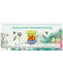 Zeeland flower honey watercolor label (rectangular)