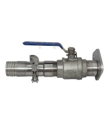 Coupling piece for drain vessel with large connection, outlet 38 mm