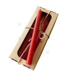 Dinner beeswax candle wide red (4 pieces)