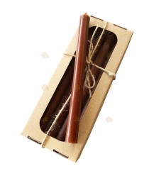 Dinner beeswax candle wide brown (4 pieces)