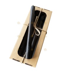 Dinner beeswax candle wide black (4 pieces)