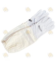 Beekeeper gloves, leather & cotton white - BeeFun®