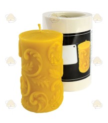 Wide candle with plant motif, cast