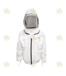 Chaqueta apicultor Deluxe, capucha inglesa blanca - BeeFun