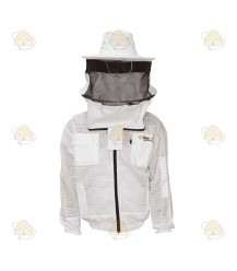 Beekeeper jacket AirFree, round hood white - BeeFun®