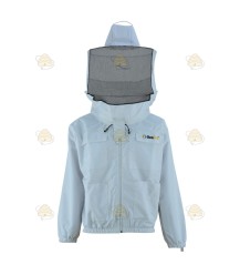 Beekeeper jacket Deluxe double layer, round hood cream white - BeeFun®