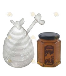 Glass honey jar small and 350 grams of honey
