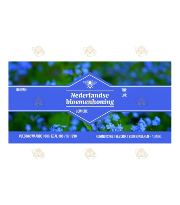 Honingetiket Vergeet-mij-nietje blauw Nederlandse bloemenhoning