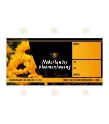 Etiket Zonnebloemen zwart geel