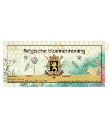 Belgian flower honey watercolor label (rectangular)