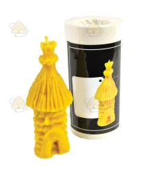 Small bee skep with thatched roof, silicone candle mold