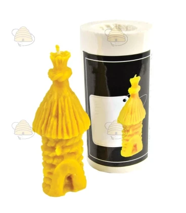 Small bee skep with thatched roof, silicone candle mold