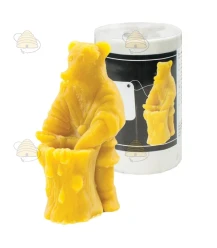 Bear with honey barrel large, silicone candle mold