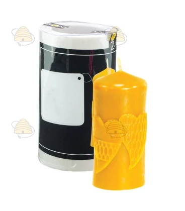 Wide candle with hearts, silicone candle mold