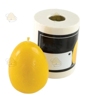 Egg-shaped, silicone candle mold