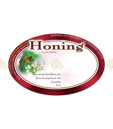 Ovaal geel honingetiket