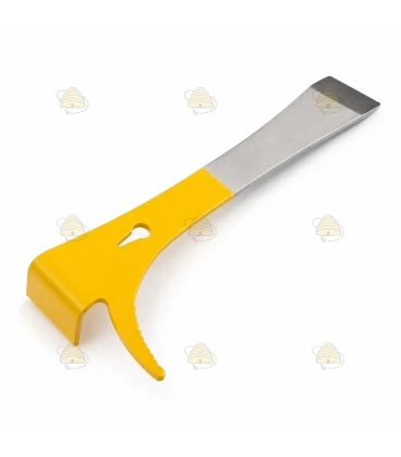 Scalpello per arnia con raschietto e leva telaini (giallo)