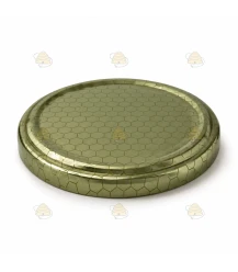 Gold-colored honeycomb pattern lid without bees, 82 mm TO, 12 pieces