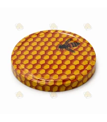 Honeycomb & bee lids, 82 mm TO lids, 12 pieces