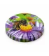 Tapa con abeja sobre flor morada y amarilla, 82 mm TO, 12 unidades