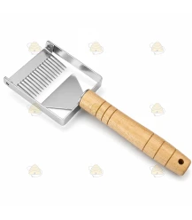 Wooden uncapping fork with support