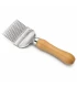 Uncapping fork with straight tines, wooden handle