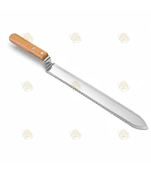 Uncapping knife wooden handle (serrated on both sides)