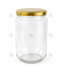 Rundt glas 750ml / 1kg, med låg
