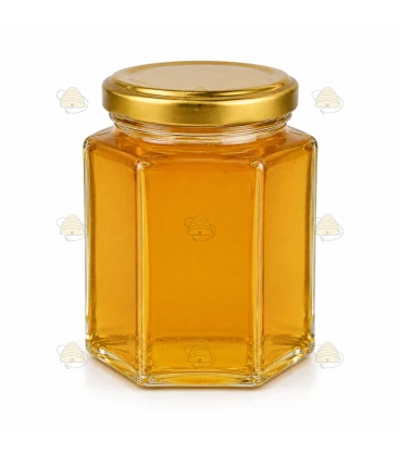 Sekskantet glas 116ml / 140g, med låg