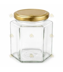 Hexagonale pot 390ml / 500g, met deksel