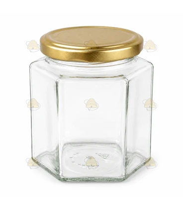 Vaso esagonale 390ml / 500g, con coperchio