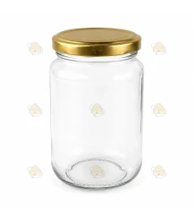 Rundt glass 375ml / 450g, med lokk