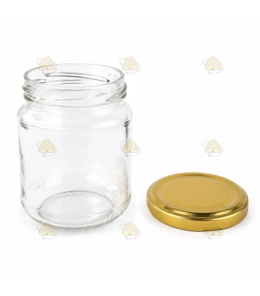 Rundt glass 212ml / 250g, med lokk