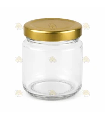 Rundt honningglas 110ml / 125g, med låg