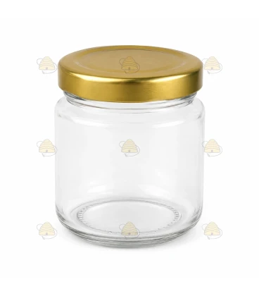 Rundt honningglas 110ml / 125g, med låg