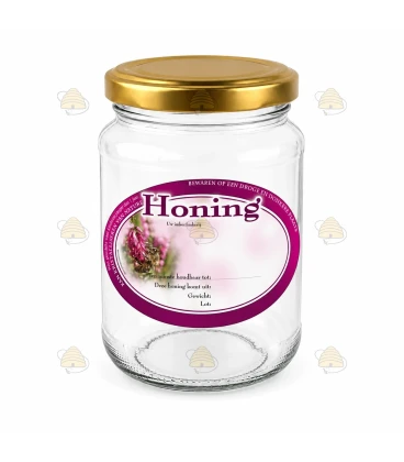 Ovaal roze honingetiket