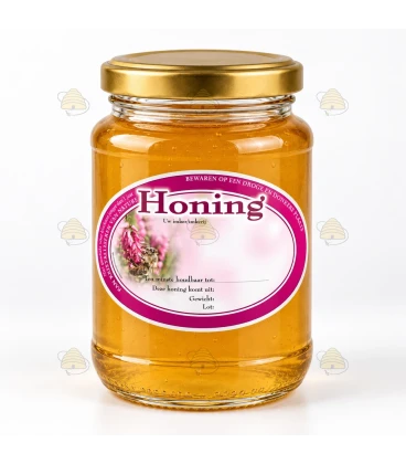 Ovaal roze honingetiket