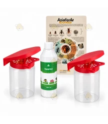 Tuinset Aziatische hoornaar: 2 werkstervallen met dakjes en Trappit 500 ml