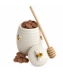 Honningkrukke i keramik med minis af mælkechokolade med honning