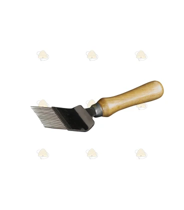 Ontzegelvork gebogen tanden hout