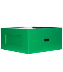 Hatchery savings box green lacquered polystyrene with fly holes