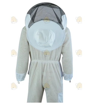 Beekeeper coverall AirFree, round hood white - BeeFun®