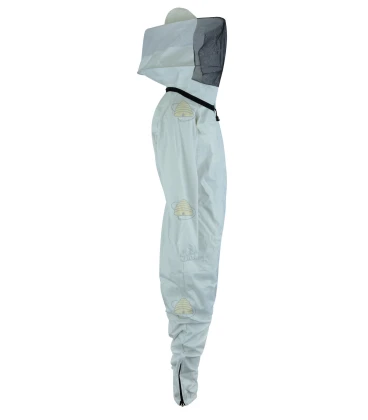 Beekeeper coverall Premium double layer, round hood cream white - BeeFun®