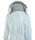 Beekeeper coverall Premium double layer, round hood cream white - BeeFun®